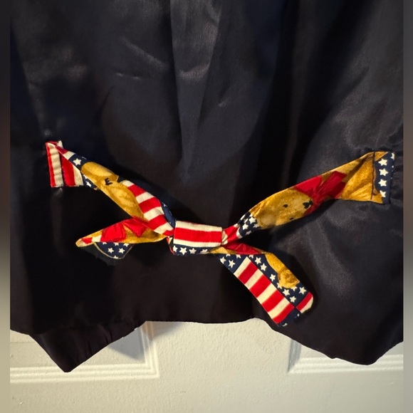 Vintage 90’s Patriotic Bear Flag Print Women's Vest Tie Back Cotton JLN USA Lg - Picture 9 of 11